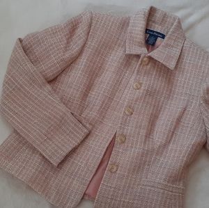 Pink Tweed Evan Picone Jacket Blazer 6
